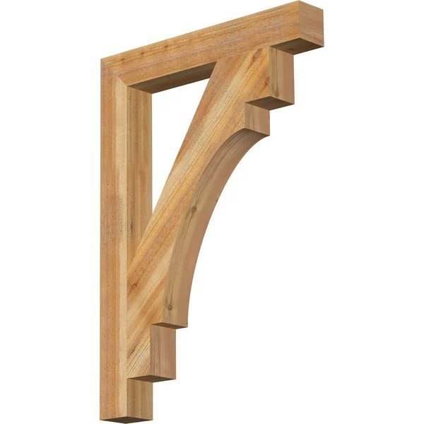 Merced Block Rough Sawn Bracket, Western Red Cedar, 4
